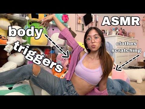 ASMR | Body Triggers and Clothes Scratching (fast aggressive + rambles)