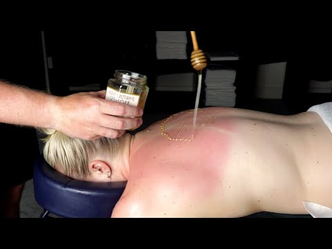 Honey Back Massage to Ease Sunburn with Relaxing Music