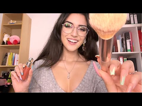ASMR Doing Your Makeup After School ✨ Whispering & Tapping