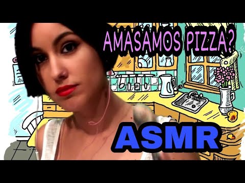 Asmr-MASA de PIZZA- Tapping, agua, masa, susurros/ Español-Spanish