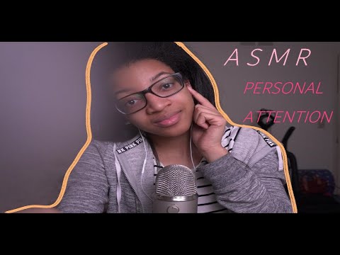 ASMR FACE TOUCHING PERSONAL ATTENTION // finger flutters, slow hand movements and more