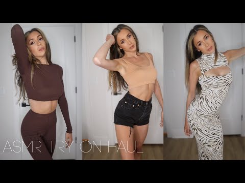 ASMR Clothing Try On Haul | whispered + fast fabric scratching