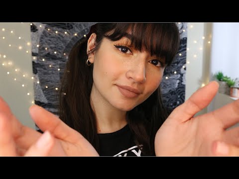 ASMR Super Relaxing Hand Movements (Mouth Sounds & Unintelligible Whispers)