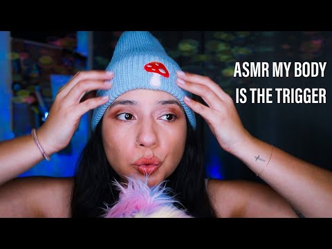ASMR - MY BODY IS THE TRIGGER | Hand Sounds, Collar Bone Tapping, Tattoo Tracing, Rambles, and more
