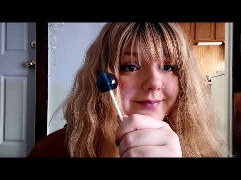 ASMR- Eating a Sucker & Rambling (mouth sounds, tapping & more)