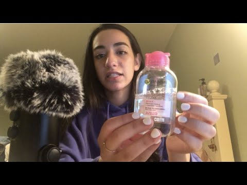 ASMR - GET UNREADY WITH ME (triggers + skin care routine)