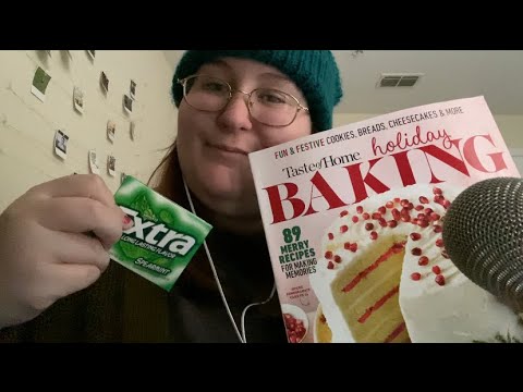 ASMR| Magazine Reading with Gum Chewing | Page Turning, Mouth Sounds | Requested Video