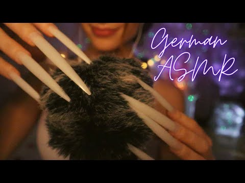 ASMR | Mic Scratching with Trigger Words (w. EXTREME LONG NAILS) (German asmr)