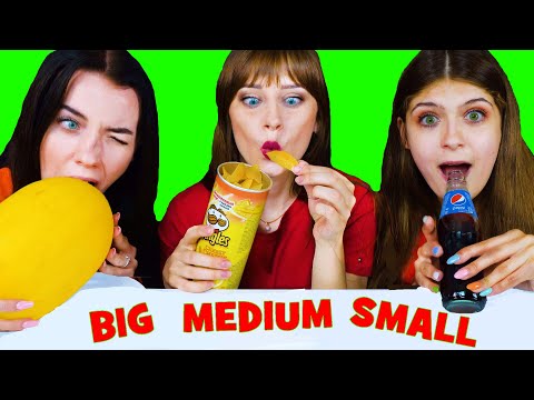 BIG, MEDIUM AND SMALL ASMR EATING CHALLENGE by LiLiBu