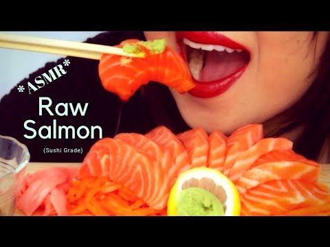 ASMR EATING SLICED RAW FATTY SALMON SASHIMI 🐟  Eating Sounds No Talking 🤫 Christianna ASMR
