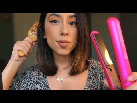 ASMR Gently Straightening My Hair & Yours (REAL SOUNDS)