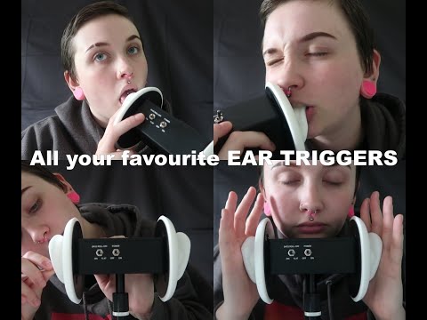 ASMR ALL your favorite EAR TRIGGERS [eating, licking, biting, cleaning, massage]