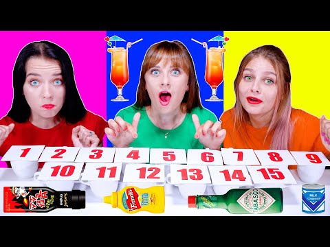 ASMR Cocktail Mix Challenge By LiLiBu (Cups with Numbers and Drinks)