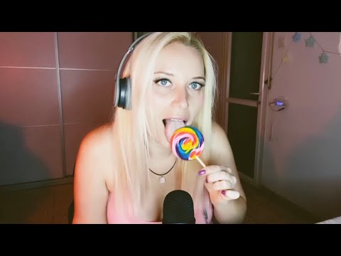ASMR Lollipop 🍭 licking / sucking / nibbling - wet mouth sounds