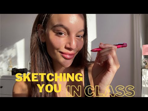 ASMR - your sweet friend sketches you in class 💜