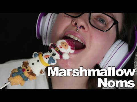 ASMR Christmas Mallow Pop Noms [Eating Christmas]