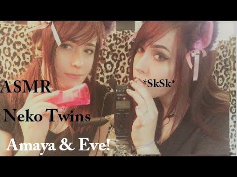 ASMR Neko Twins Play With your Ears for 1 hour! [Looped] [Mouth sounds]
