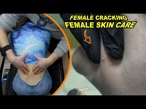 FEMALE ACNE CLEANING & CRACKING & SKIN CARE & Asmr head, back, waist, arm, palm, leg, ear massage