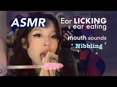 ASMR Ear Licking & Eating | Triggers | Nibbling | mouth sounds | АСМР Ликинг уха, звуки рта