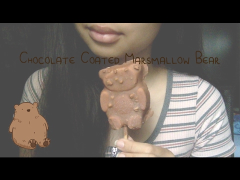 [ASMR] Eating Chocolate Coated Marshmallow Bear