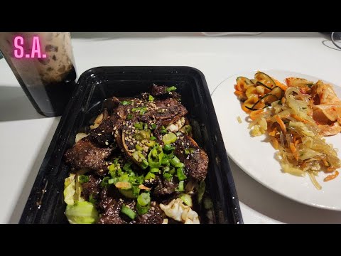 Asmr | Eating La Galbi with Sides (Korean food)