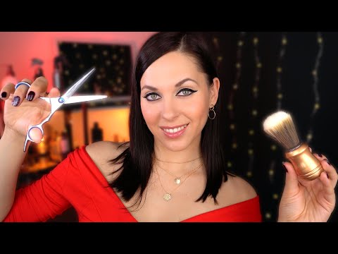 ASMR Extremely Relaxing Barbershop Role-play  Haircut and Shave
