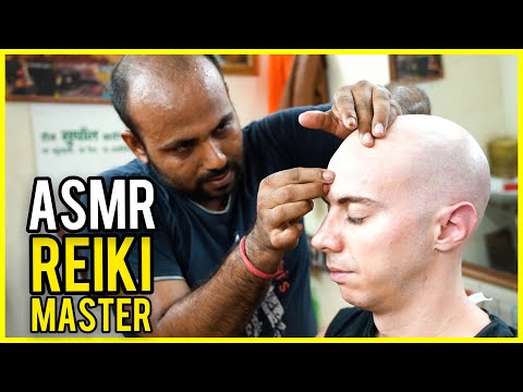 HEAD MASSAGE with neck CRACKING by REIKI MASTER | ASMR Barber