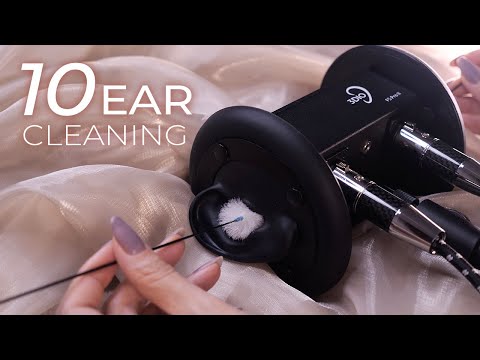 ASMR 10 Sleep Inducing Ear Cleaning Triggers with 3D Brain Penetration (No Talking)