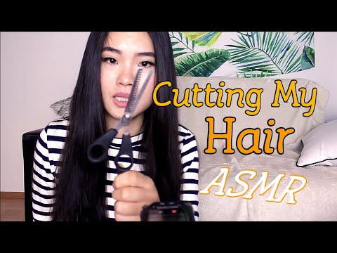 ASMR ~ Cutting My Hair for Tingles 💇 + Hair Brushing