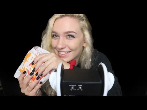 [ASMR] Taco Bell Breakfast Crunch Wrap "mukbang" (whispering, eating/tapping/drinking sounds)