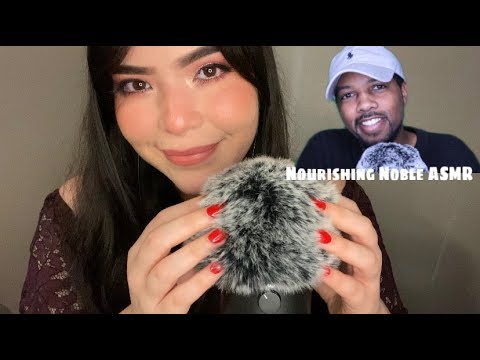 ASMR Fluffy Mic Triggers and Whispers (Tapping, Tongue Clicking & Brushing Sounds)