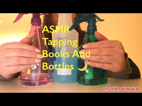 ASMR Tapping Bottles And Books (Whispered)