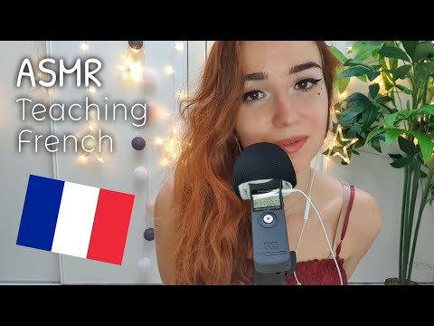 ASMR Teaching basic french words / phrases 💕 french girl