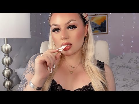 ASMR Gum Chewing | Hair Play | Hand Visual With Jewelry Tapping