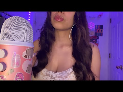 [ASMR] mouth sounds | mic brushing, tapping & hand movements