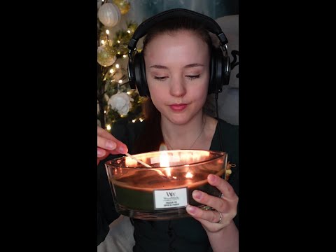 ASMR Advent Calendar - Day 22 - Woodwick candle tapping and crackles - Use Headphones!!