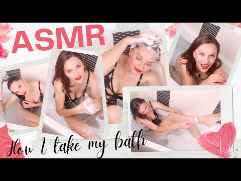 ASMR in my bath ❤️ I'll shave my legs for you 💋 Shampoo, Soap, Body wash, Oil Massage and more