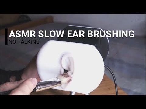 ASMR Slow Ear Brushing [NO TALKING]