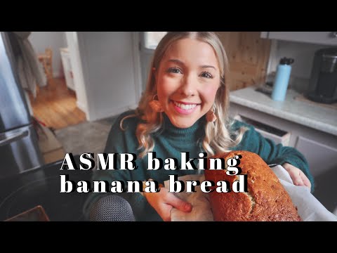 ASMR making banana bread