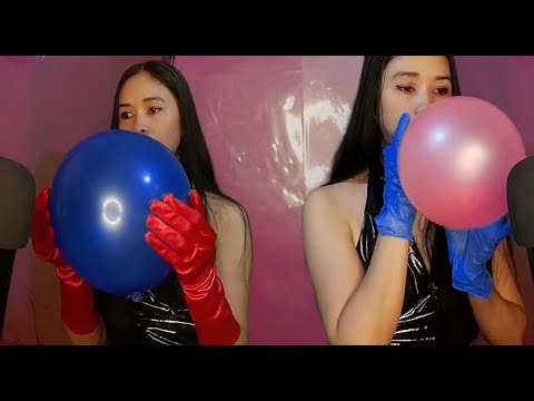ASMR: TWINS MOUTH Sounds_BALLOON Triggers_GLOVES Triggers