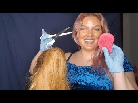 Fashion blogger takes care of your hair ASMR