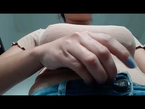 asmr scratching shirt and jeans/ mouth sounds