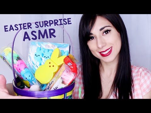 ASMR - Soft Spoken Easter Basket Surprise from a Friend - PEEPS Unboxing (Crinkles, Tapping) 🐤 🐰