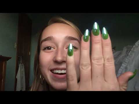 My First ASMR- Tapping on makeup with fake nails