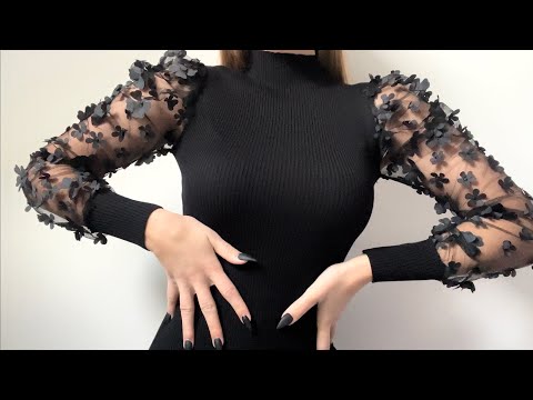 ASMR but it‘s all black🖤 (hypnotic hand movements, fabric scratching, hand sounds, nail tapping..)
