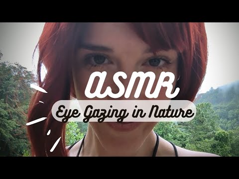 ASMR | Eye Gazing in Nature (rain sounds; no talking) 💚