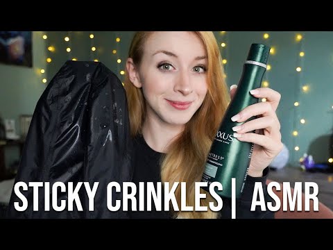 ASMR Rain Jacket | Nylon and Shampoo// Sticky Crinkly Sounds!