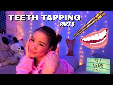 ASMR| TEETH TAPPING WITH CHOPSTICK  NEW TRIGGER💕 PT3
