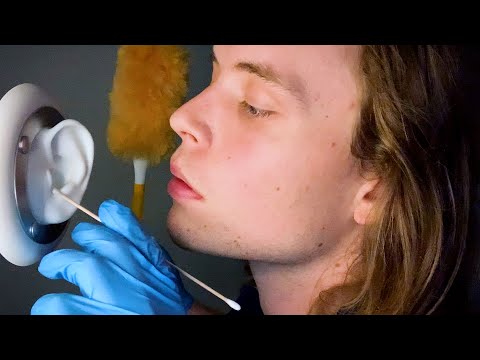 ASMR DEEP EAR CLEANING EXAM & UP CLOSE WHISPERING (doctor roleplay, ear to ear, 3dio)