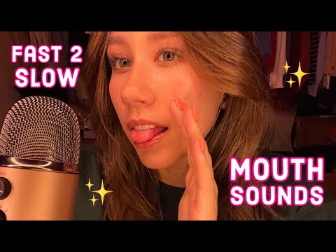 ASMR | mouth sounds and hand movements but I start fast and get slower ✨